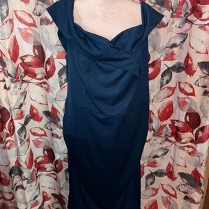 Chic Midnight Blue Midi Dress